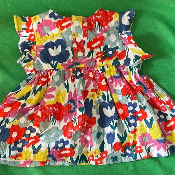 Hanna Andersson Flutter Sleeve Muslin Flower Frenzy Dress 3-6 months - Picture 6 of 8